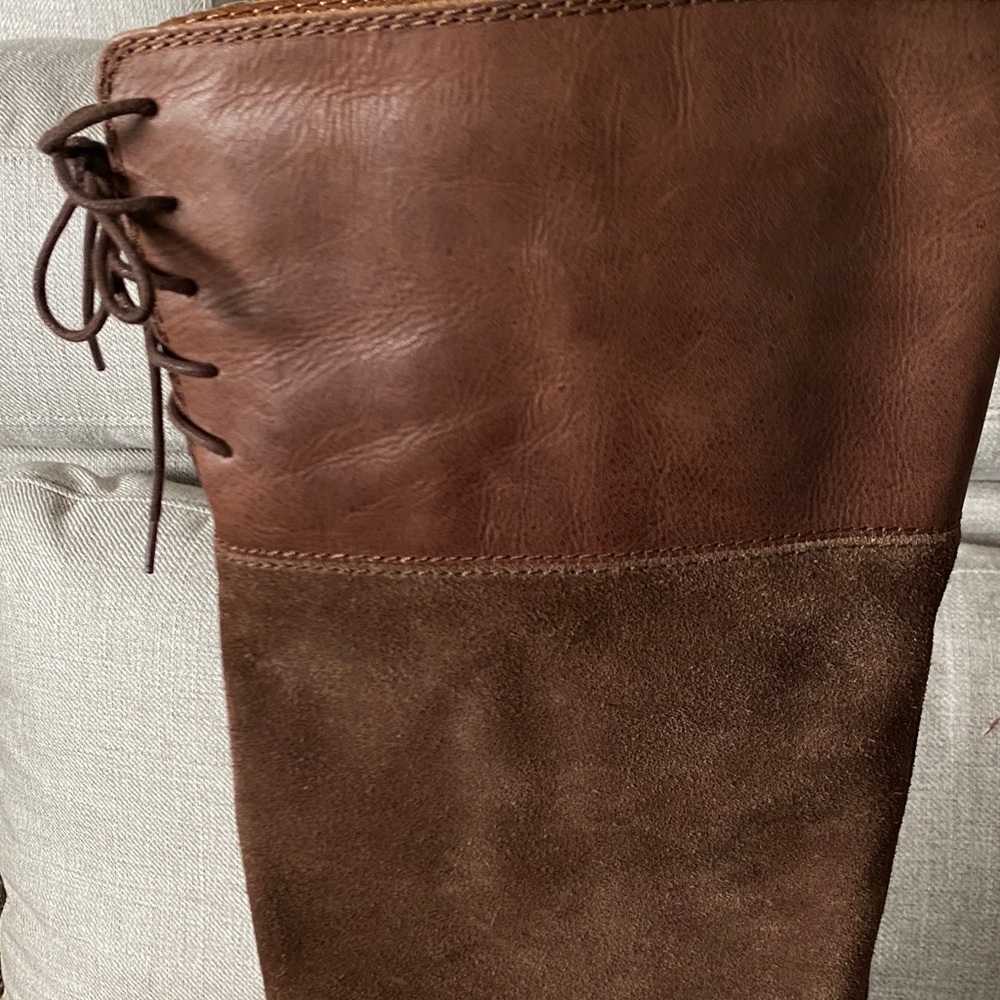 Lucky Brand Over The Knee Boots Size 7  Brown Leather & Suede - Picture 8 of 10
